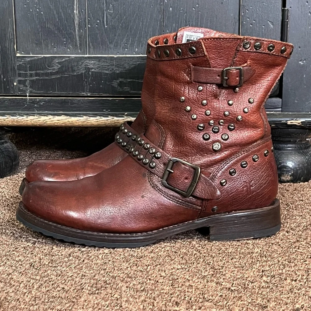 🔴SALE🔴 Frye Veronica studded moto ankle boot Size 8 - Picture 4 of 16